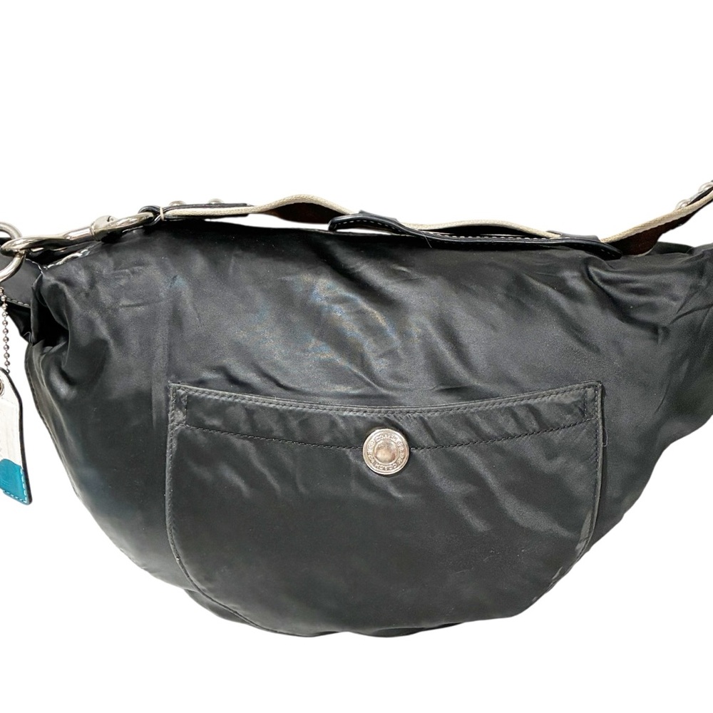Coach Hampton Black Satin Nylon‎ Hobo Shoulder Bag